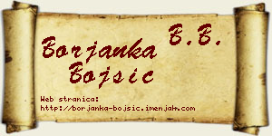 Borjanka Bojšić vizit kartica